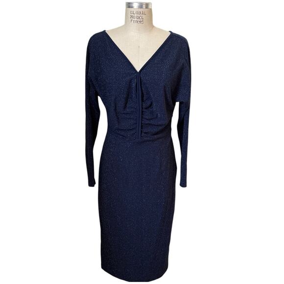 RACHEL COMEY Temper Metallic Knit Dress in Navy Size 8 - Picture 2 of 8